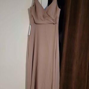 Azazie Taupe Maxi Dress